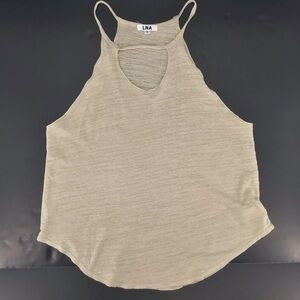 LNA Beige Tan Cutout Lightweight Sleeveless Tank Top Size Medium